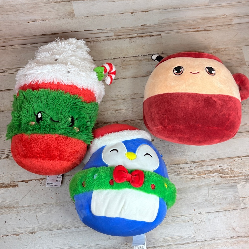 Squishable Peppermint & Squishmallow 9” Marshina Hot Chocolate Christmas Penguin